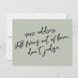 Nog steeds leven uit dozen Niet oordelen Sage Kaar Notitiekaartje