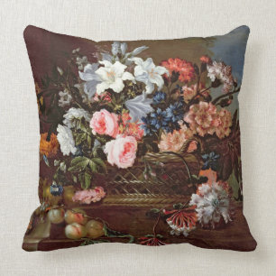 Nog steeds leven van bloemen in een mand kussen