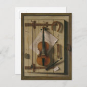 Nog steeds leven, Violin en muziek Briefkaart (Voorkant / Achterkant)