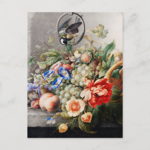 Nog steeds levensbloemen en vruchten van klassieke briefkaart