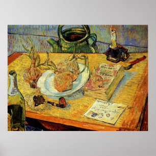 Nog steeds Life Drawing Board, Pipe, uien en afdic Poster