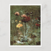 Nog steeds Life Scabiosa, Ranunculus, Van Gogh Fin Briefkaart (Voorkant)