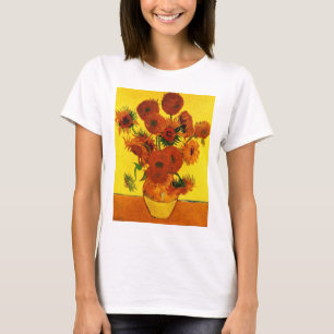Nog steeds Life Vase met 15 zonnebloemen Vincent v T-shirt