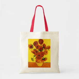 Nog steeds Life Vase met 15 zonnebloemen Vincent v Tote Bag