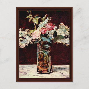 Nog steeds likeur en Rozen van Manet Edouard Briefkaart