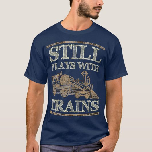 Nog steeds met treinen Funny Train T-shirt (Voorkant)