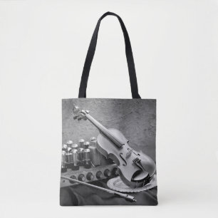 Nog steeds mooie kunstfoto's van muzikant techno draagtas