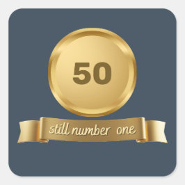 Nog steeds nummer één - verjaardag vierkante sticker