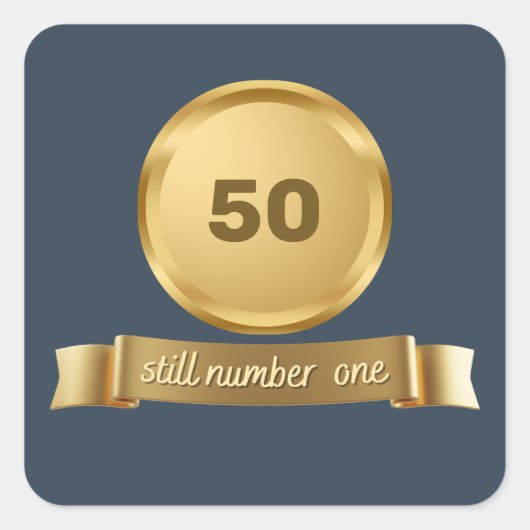 Nog steeds nummer één - verjaardag vierkante sticker (Voorkant)