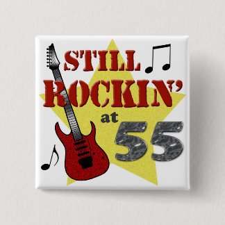 Nog steeds Rockin op 55 Vierkante Button 5,1 Cm