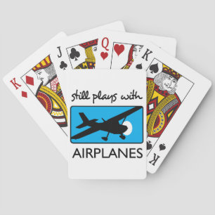 Nog steeds speelt met vliegtuigen pokerkaarten