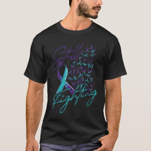 Nog steeds strijden tegen Blauwgroen Paarse koolst T-shirt