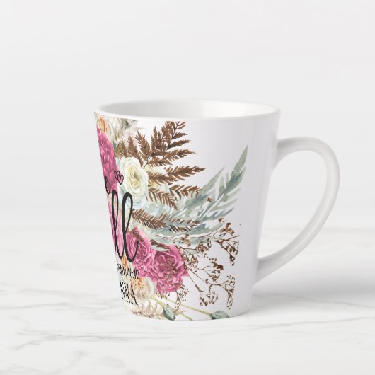 Nog steeds Trendy Waterverf Pampas Grass Latte Mok (Rechts)