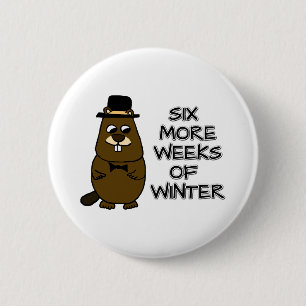 Nog zes weken winter ronde button 5,7 cm