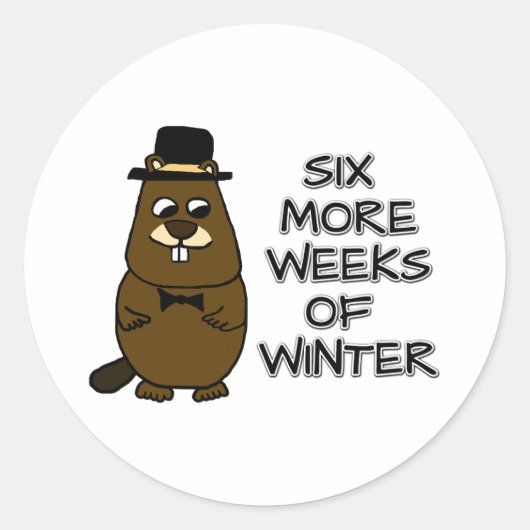 Nog zes weken winter ronde sticker (Voorkant)