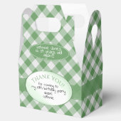 Nogmaals bedankt Green Gingham controleert patroon Bedankdoosjes (Geopend)