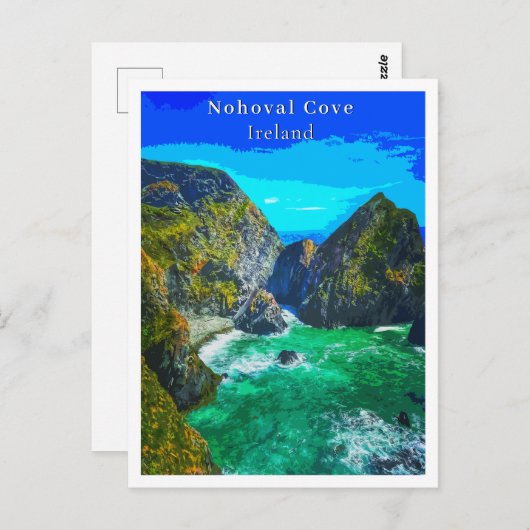 Nohoval Cove Cork Ireland Retro Style Briefkaart (Voorkant / Achterkant)