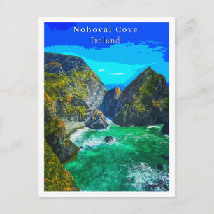 Nohoval Cove Cork Ireland Retro Style Briefkaart