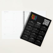Noir 2026 Calendrier Business Logo Code QR (Devant avec enveloppe)