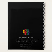 Noir 2026 Calendrier Business Logo Code QR (Dos)