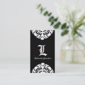 Noir 2 de monogramme de damassé de cartes de (Debout devant)