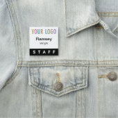 Noir 2x2 Badge personnel Événement Logo Pin ou Mag (En situation)