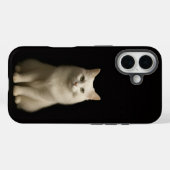 Noir 4 Luxe Coque iPhone 16 Mate, Chat Turc Angora (Verso (horizontal))