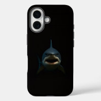 Noir 4 Luxe coque iPhone 16 Mate, Grand Requin Bla