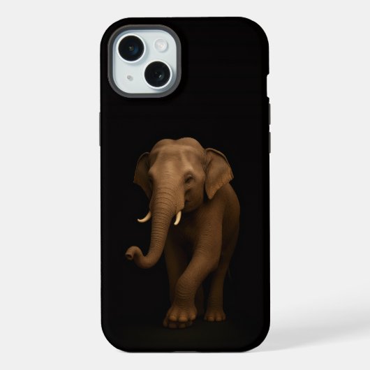 Noir 4 Luxe, Éléphant d'Inde iPhone 15 Plus (Verso)