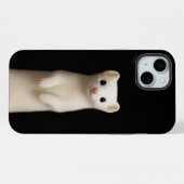 Noir 4 Luxe, Ermine élégant iphone 15 Plus (Verso Horizontal)