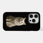 Noir 4 Luxe iPhone 15 Pro Mate, Chat Angora (Verso Horizontal)