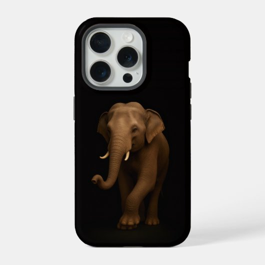 Noir 4 Luxe iPhone 15 Pro Mate, Éléphant d'Inde (Verso)