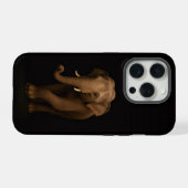 Noir 4 Luxe iPhone 15 Pro Mate, Éléphant d'Inde (Verso Horizontal)