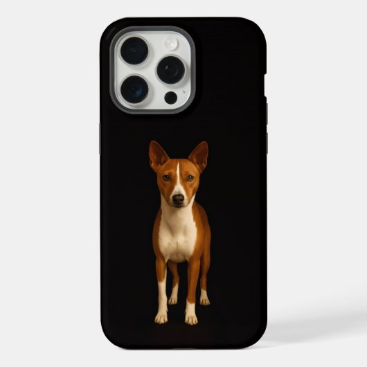 Noir 4 Luxe iPhone 15 Pro Max, Chien Basenji Class (Verso)