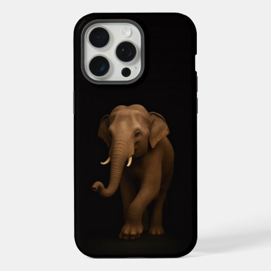 Noir 4 Luxe iPhone 15 Pro Max, Éléphant d'Inde (Verso)