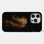 Noir 4 Luxe iPhone 15 Pro Max, Éléphant d'Inde (Verso Horizontal)