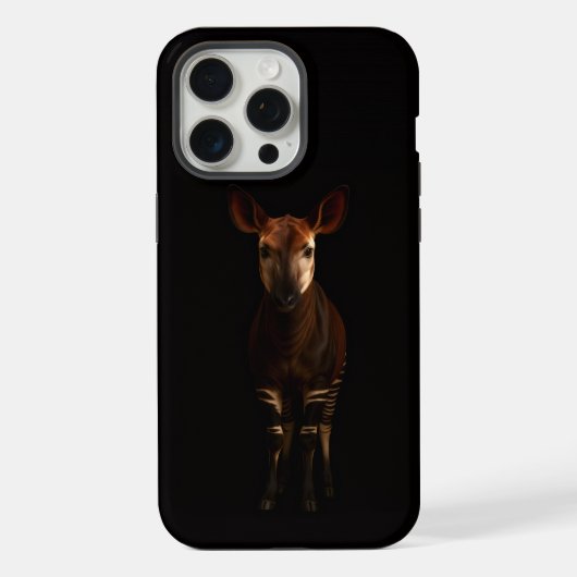 Noir 4 Luxe iPhone 15 Pro Max, Okapi de la Forêt (Verso)