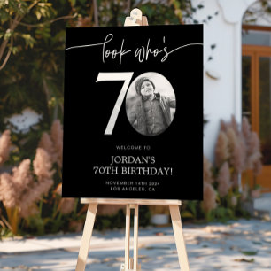 Noir 70e Affiche de bienvenue d'anniversaire Reg