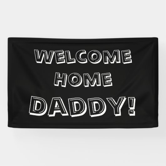 Noir à la maison bienvenu de bannière de coutume (Horizontal)
