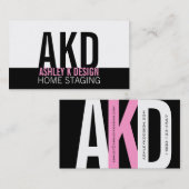 Noir à la maison moderne de rose de carte de (Devant / Derrière)