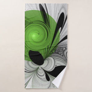 Noir Abstrait et blanc avec art fractal vert