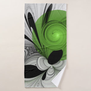 Noir Abstrait et blanc avec art fractal vert