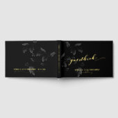 Noir Acanthus Leaf Gold Script Mariage élégant (Complet)