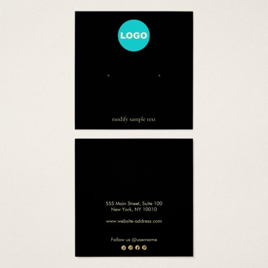 Noir Ajouter votre logo Écran d'oreille (Devant & derrière)