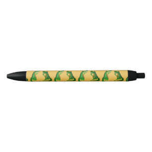 Noir Alligators drôles parlant le stylo d'encre