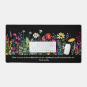 Noir Aquarelle Fleur sauvage Citations Comptoir (Clavier et souris)