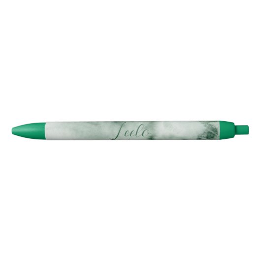 Noir Aquarelle verte Stylo personnalisé (Devant)