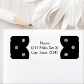 Noir & Argent Faux Pois Étiquette de adresse (En situation)