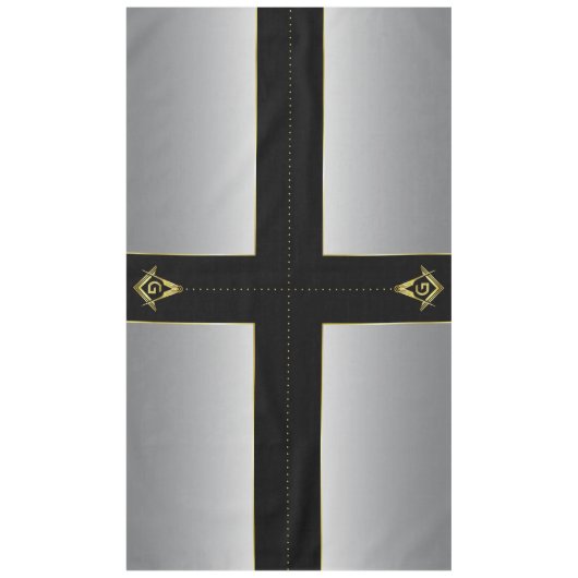 Noir Argent Masonique Nappe & Décorations (Devant)