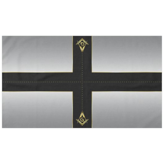 Noir Argent Masonique Nappe & Décorations (Devant (Horizontal))